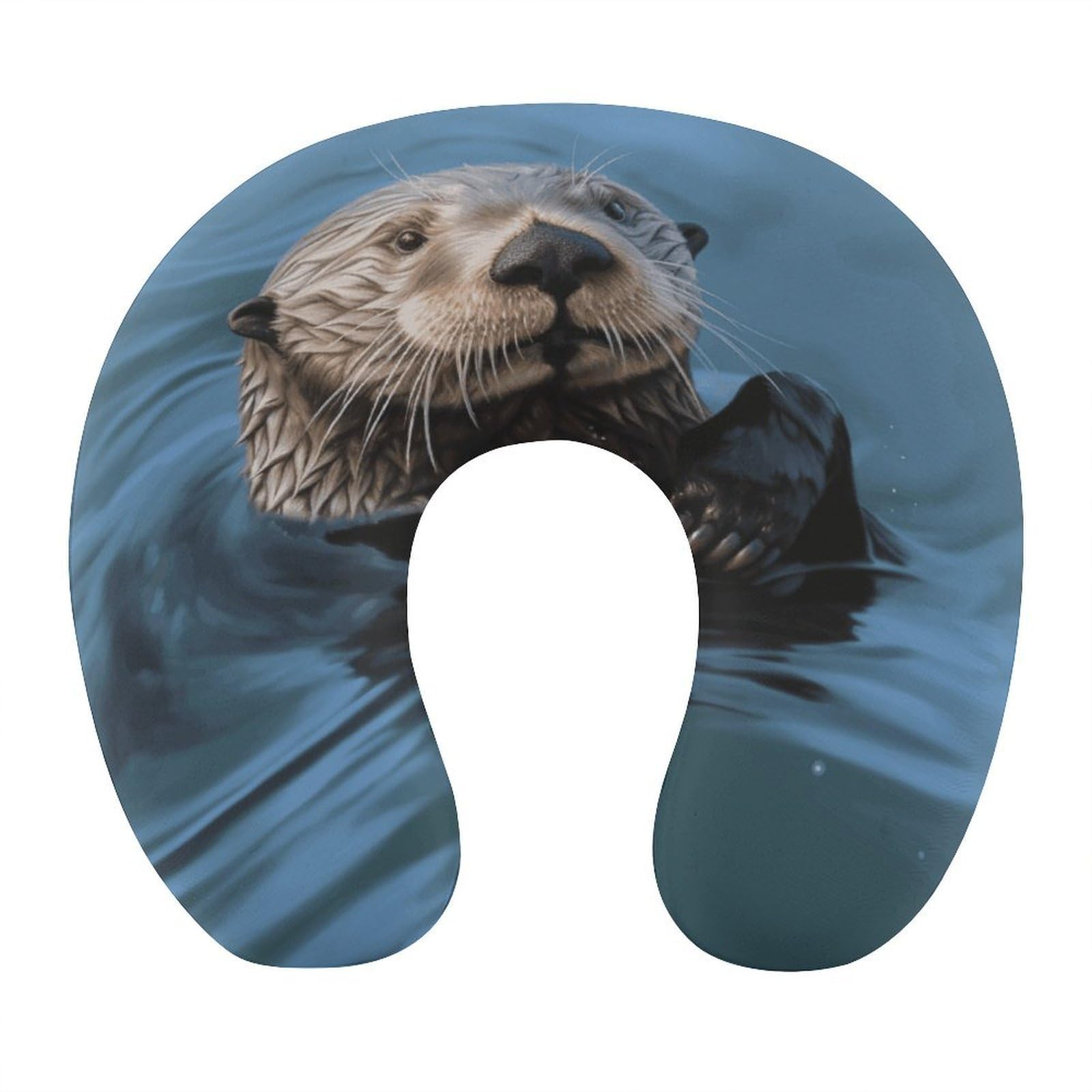VstaDank Sea Otter Neck Pillow Soft Comfortable Travel U Shaped Pillows Portable Pillows for Shoulder Memory Foam Head Support Pillow for Airplane Car Home Office