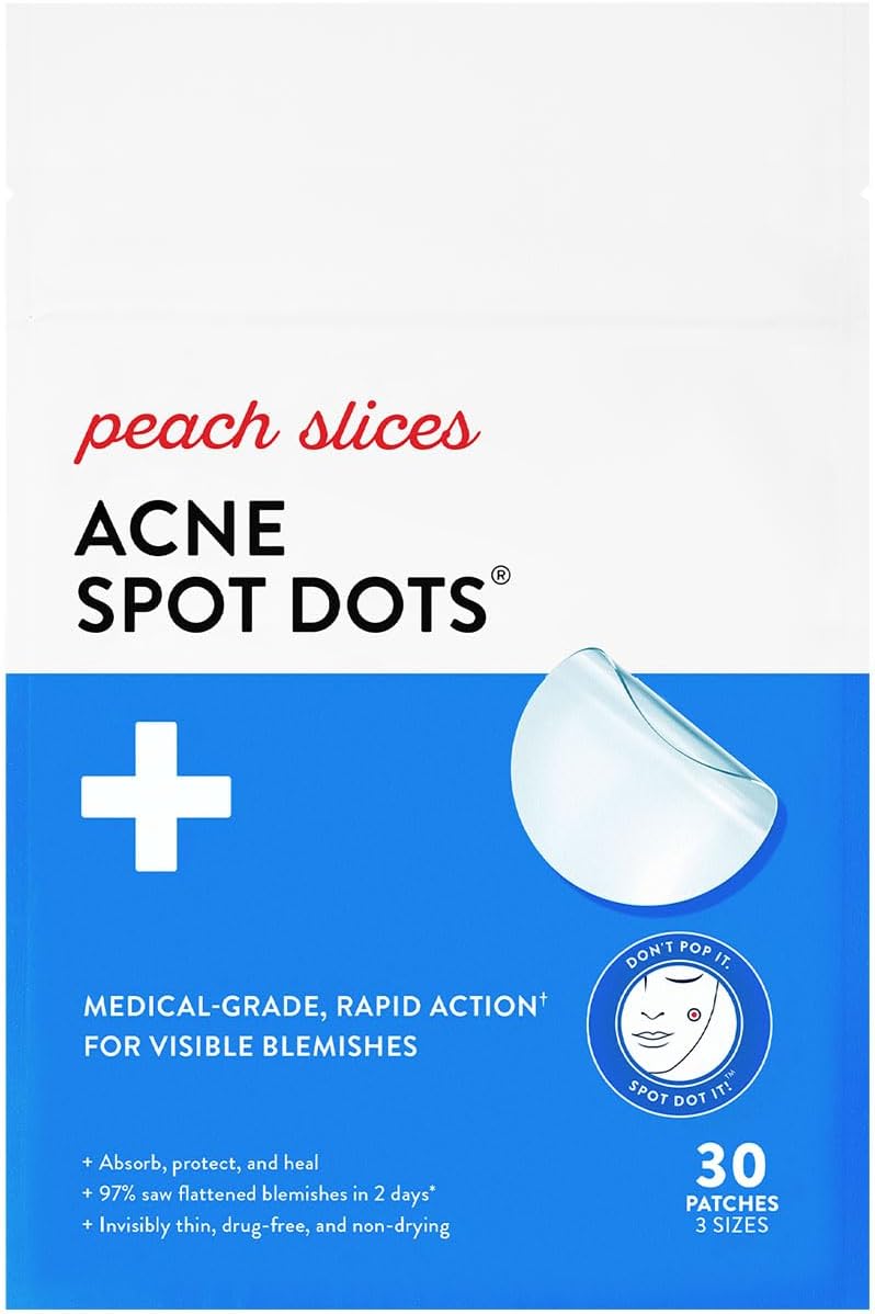 Acne Spot Dots - Hydrocolloid Patches for Acne Spot Treatment - Set of 30 Vegan Patches for Face