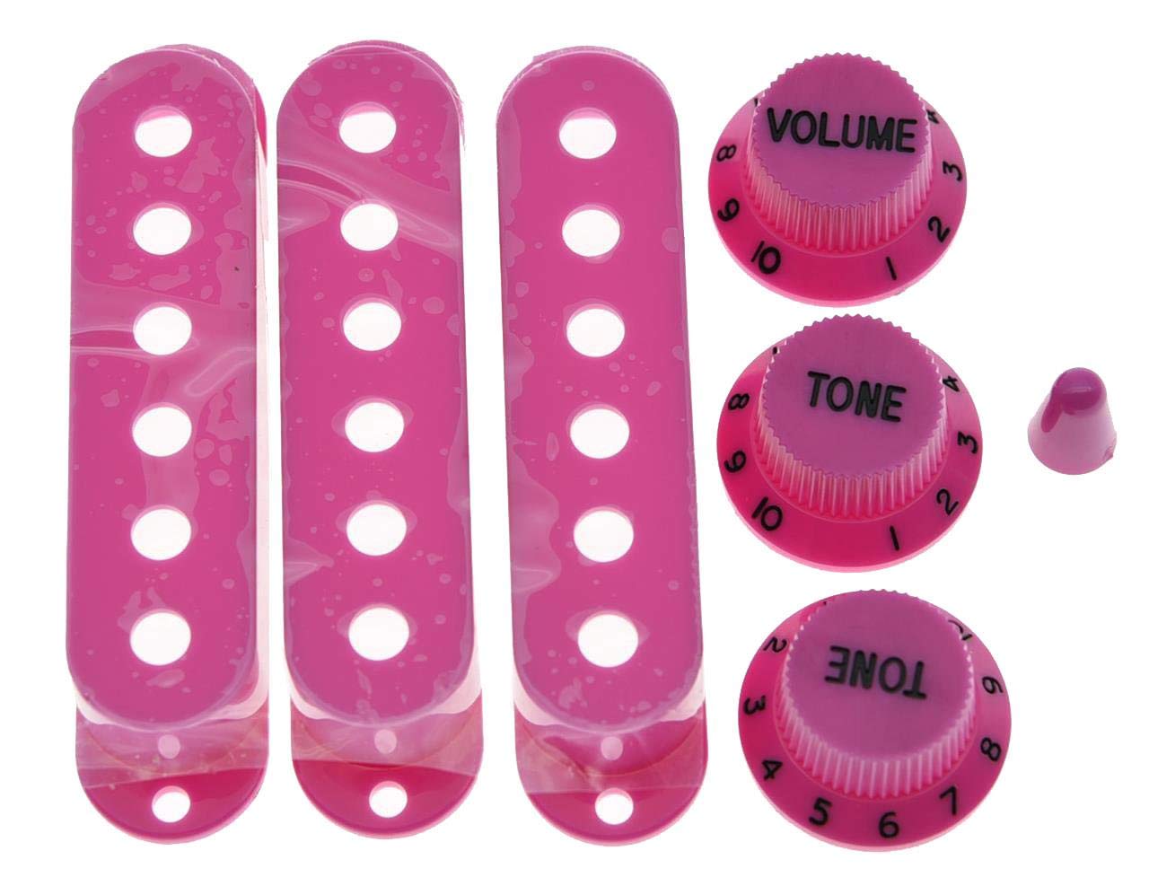 KAISH Purple ST Strat Pickup Covers Knobs and 5 Way Switch Tip Cap