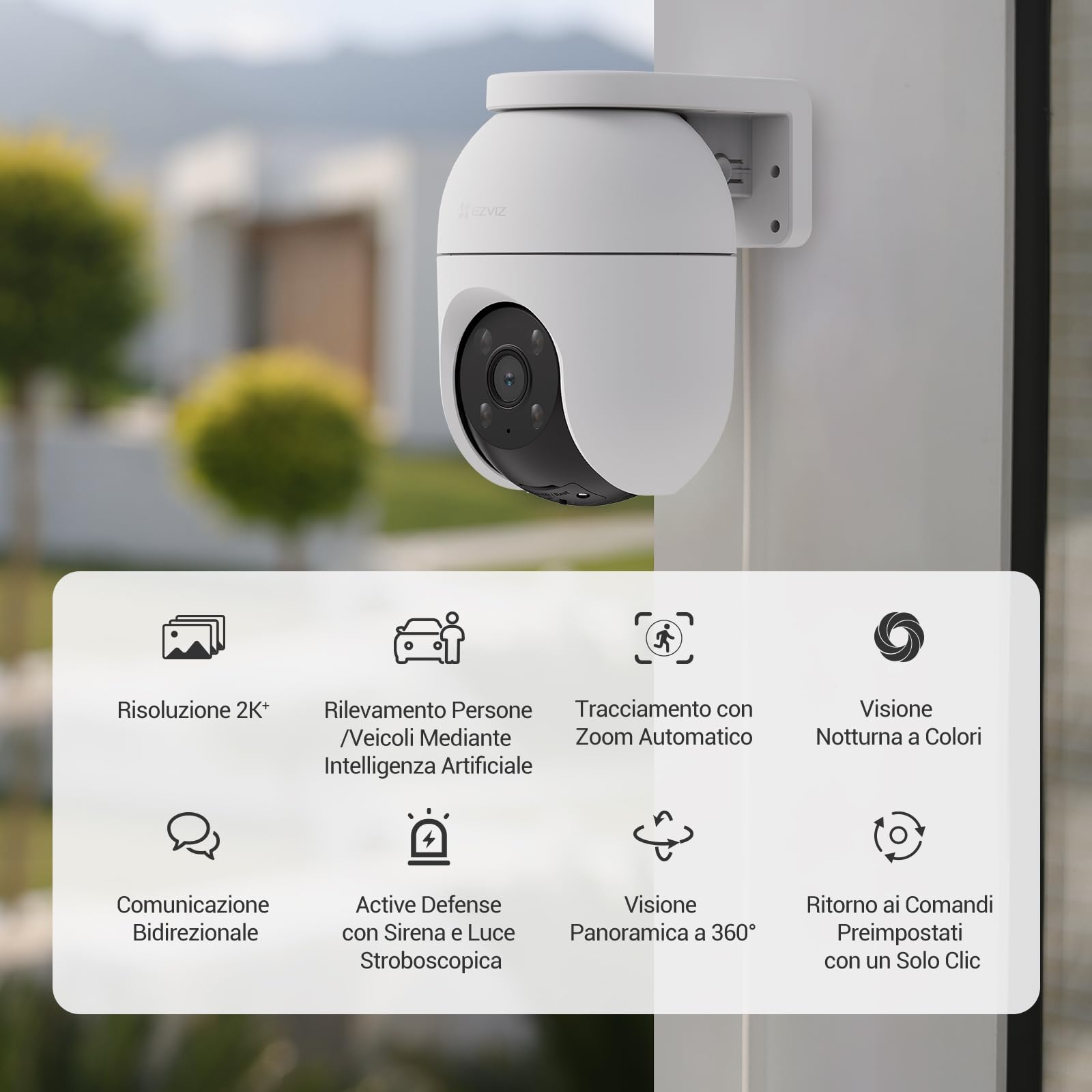 EZVIZ Pacchetto composto da Telecamera WiFi Esterno C8c 2K+ e CB8 Lite 4G Telecamera Esterno Senza Fili a Batteria con Pannello Solare