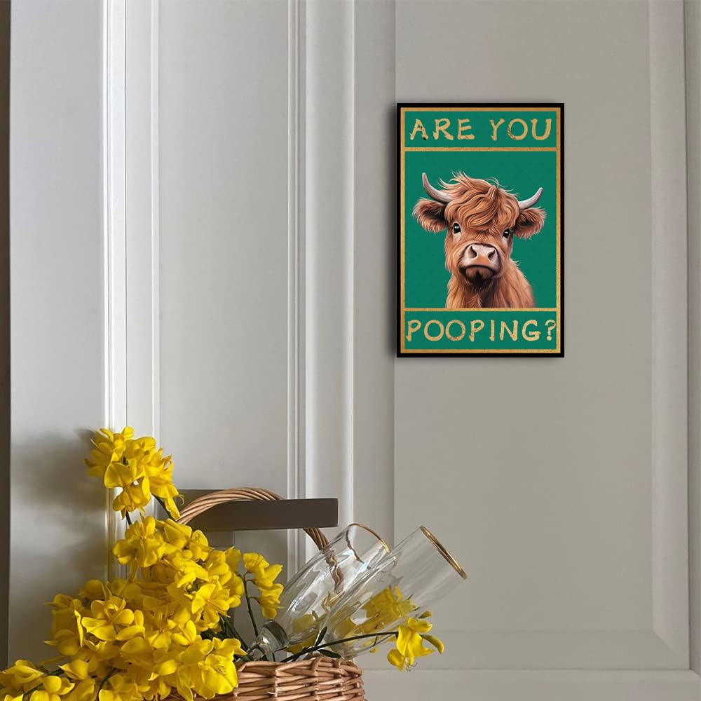 CREATCABIN 3Dogs Metalen bordje voor toilet Vintage metalen bord Ben je aan het poepen Retro schilderij plaquette ijzeren bordje wanddecoratie kunstwandbeeld op te hangen voor toilet, wasruimte