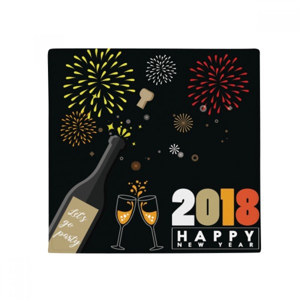 Tapis de sol verre à vin feux d'artifice 80x80cm pour cuisine et entrée