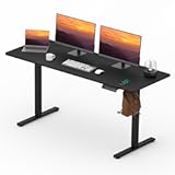 Adjustable Stand Up Desk Standing Desk&comma; 63x24 Inches Home Office Desk with Memory Preset&comma; Computer Workstation Splice Black Top &plus; Black Frame