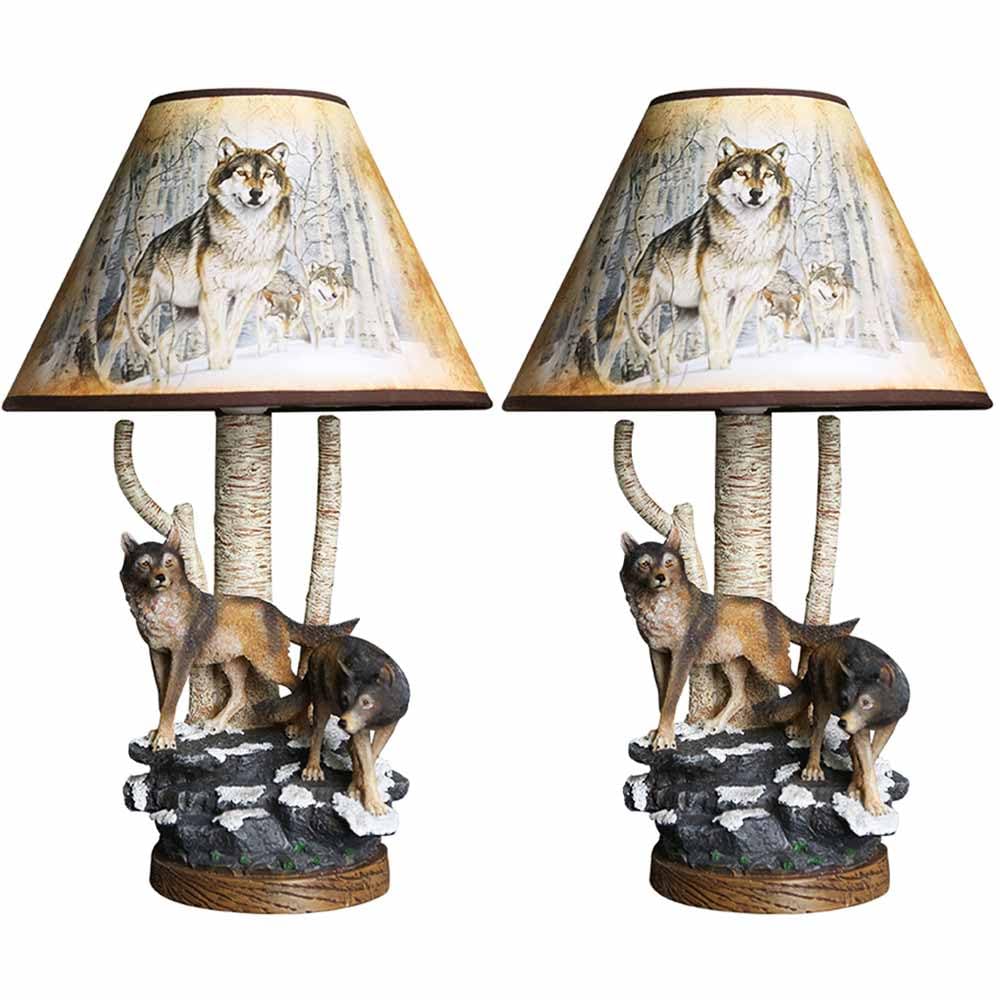 TRIVIDHA Lámpara De Escritorio Moderna Con Lámpara De Mesa Lobo Resina Animal Para Habitación De Niños, Iluminación De Mesa E26 Creativa Retro, Iluminación De Escritorio Para Sala De Estar Y Dormitori