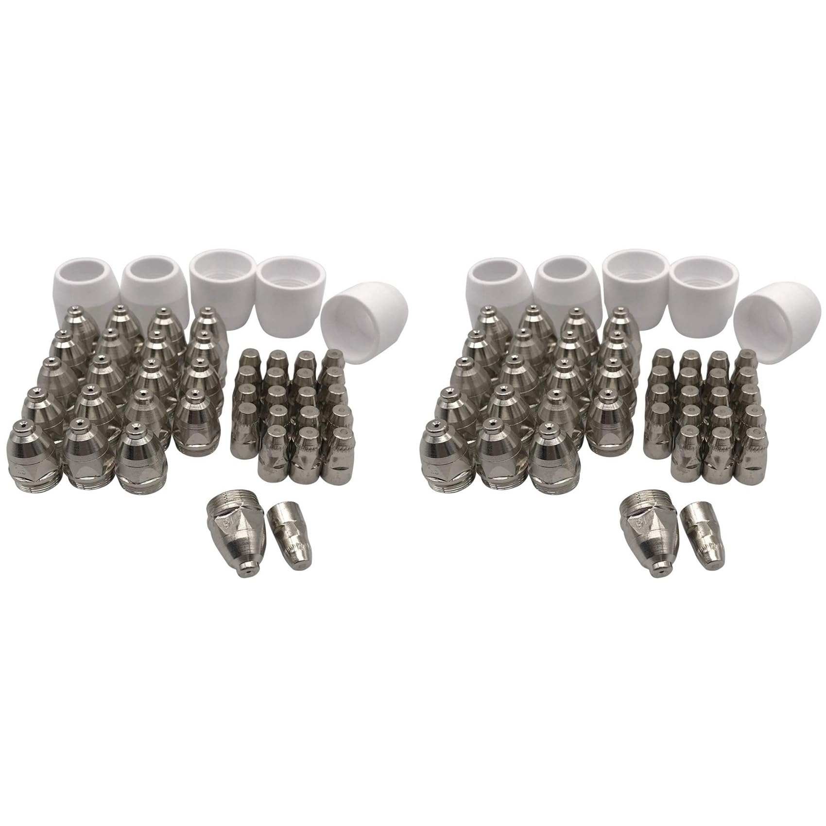 Jnchdghwa Silver & White 90Pcs P80 Electrode Tip Nozzle Consumable Parts Of Plasma Cutting Torch Consumable Cutting Kit 1.5Mm
