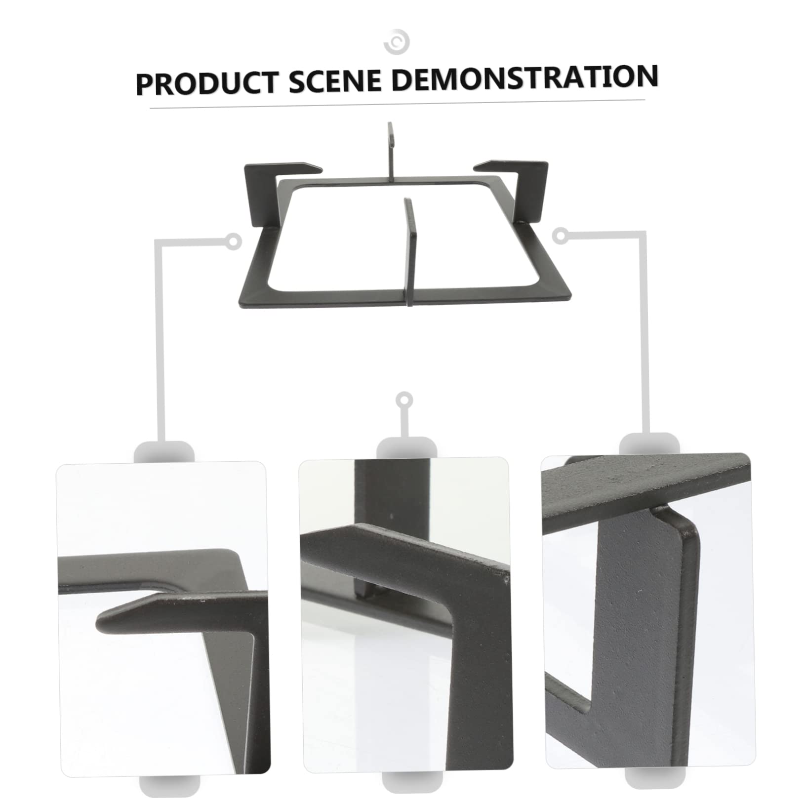 TOPBATHY Supporto per Pentole Stufa Gas Nero in Ghisa Resistente e Facile da Pulire Accessorio Cucina Design Ergonomico per Piano Cottura in Casa