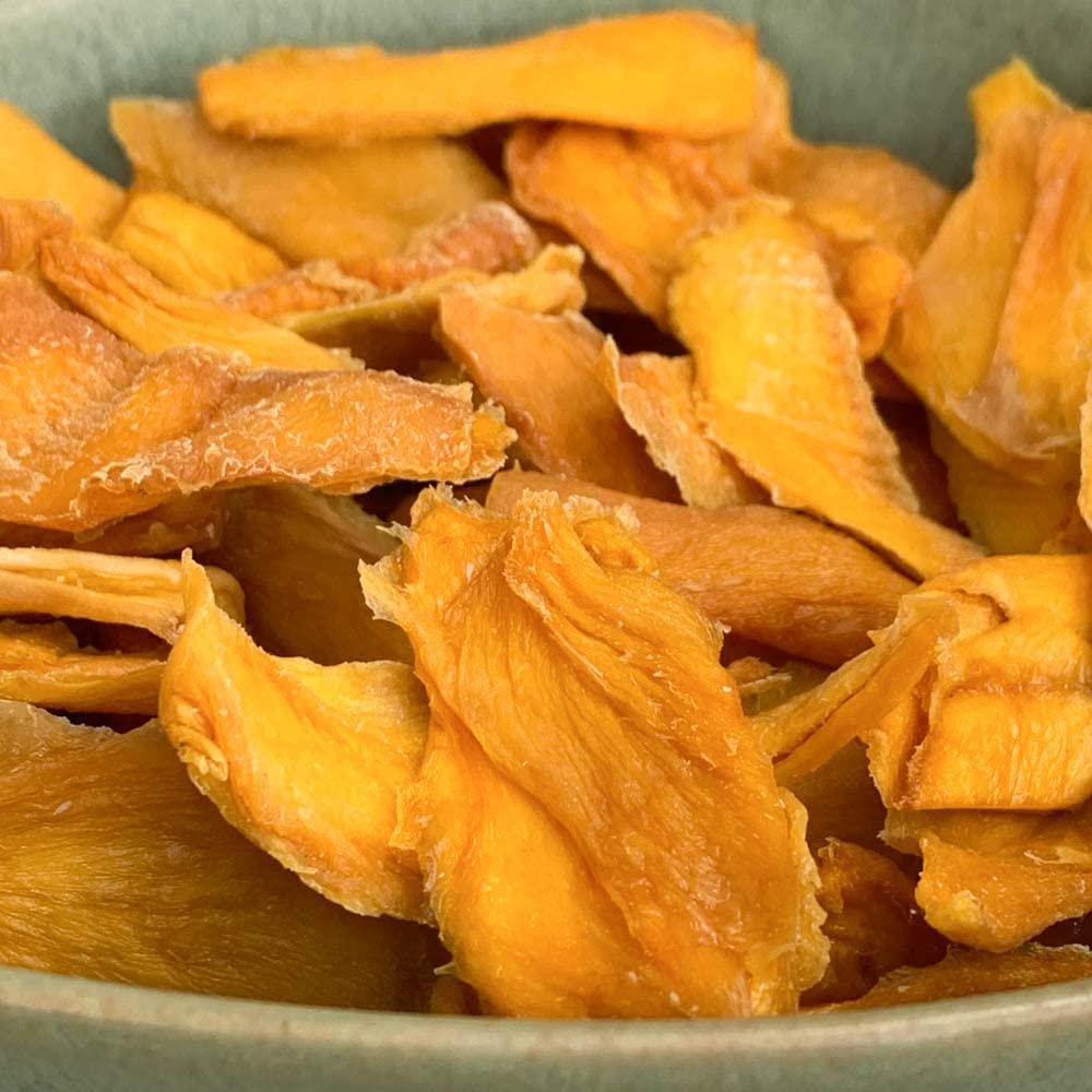 NULTHY 1kg - Mango Deshidratado Sin Azúcar Añadido, Tiras de Fruta Natural, Fuente de Fibra, Snack Vegano