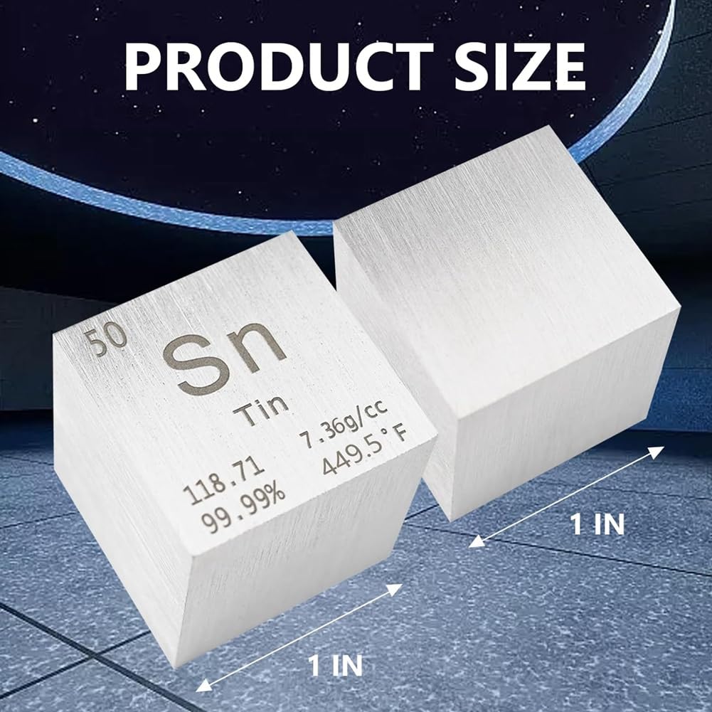 Zinnquadrat Aus Reinem Metall mit Hoher Dichte, Lasergraviertes Quadrat für Labormaterial der Elements Collection (, 1)