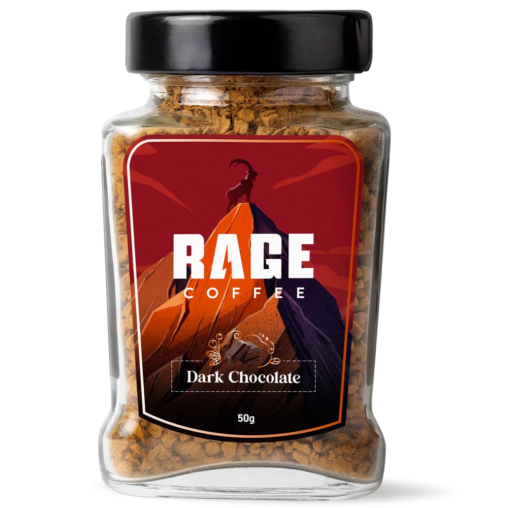 Rage Coffee Dark Chocolate Instant coffee - Premium Arabica Instant Coffee (Make Delicious Hot/Cold Coffee) (Dark Chocolate,) (DARK CHOCOLATE, 50g)-picture-24