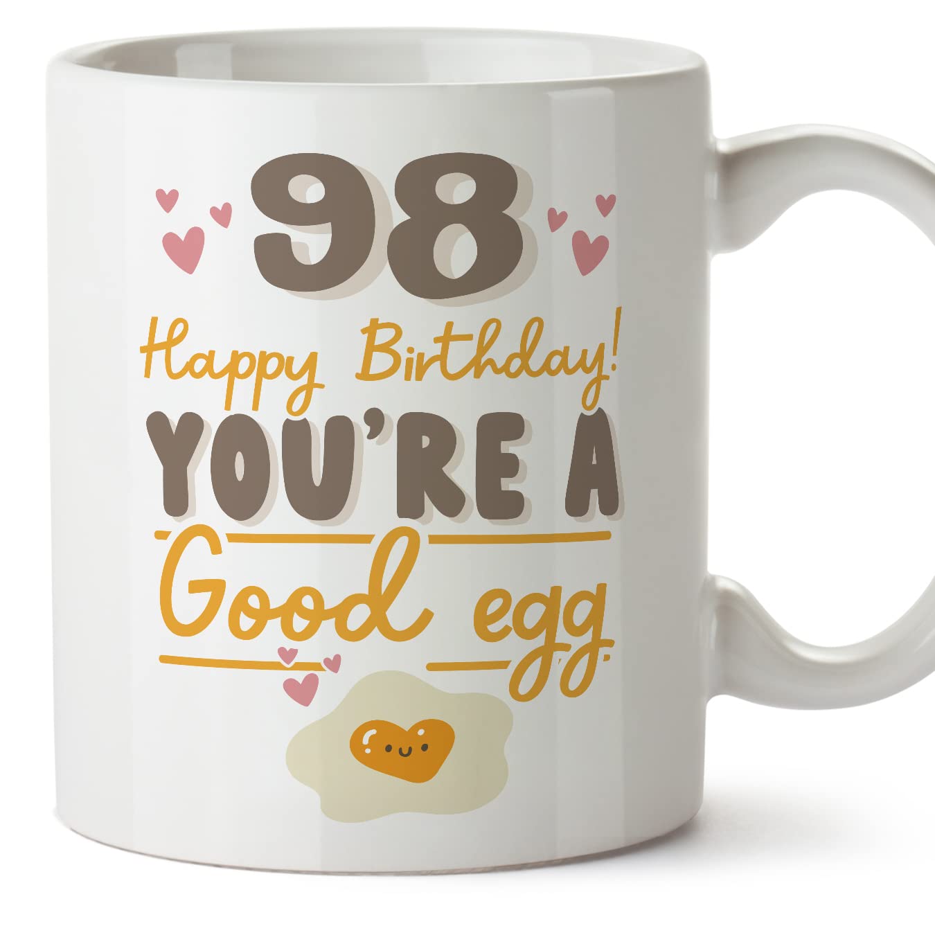 MUGFFINS 98 Birthday Mug - in English - Happy Birthday You're a Good Egg - Funny Anniversary Present - 11 oz — image 1