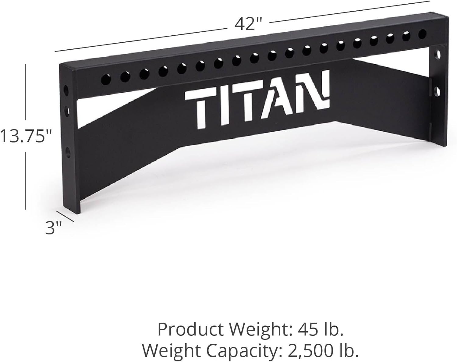 Titan Fitness TITAN Series 42" Laser-Cut Nameplate Crossmember, Fits TITAN Series Power Racks with 3" x 3" Steel Uprights, Powder-Coated Black, Installation Hardware Included