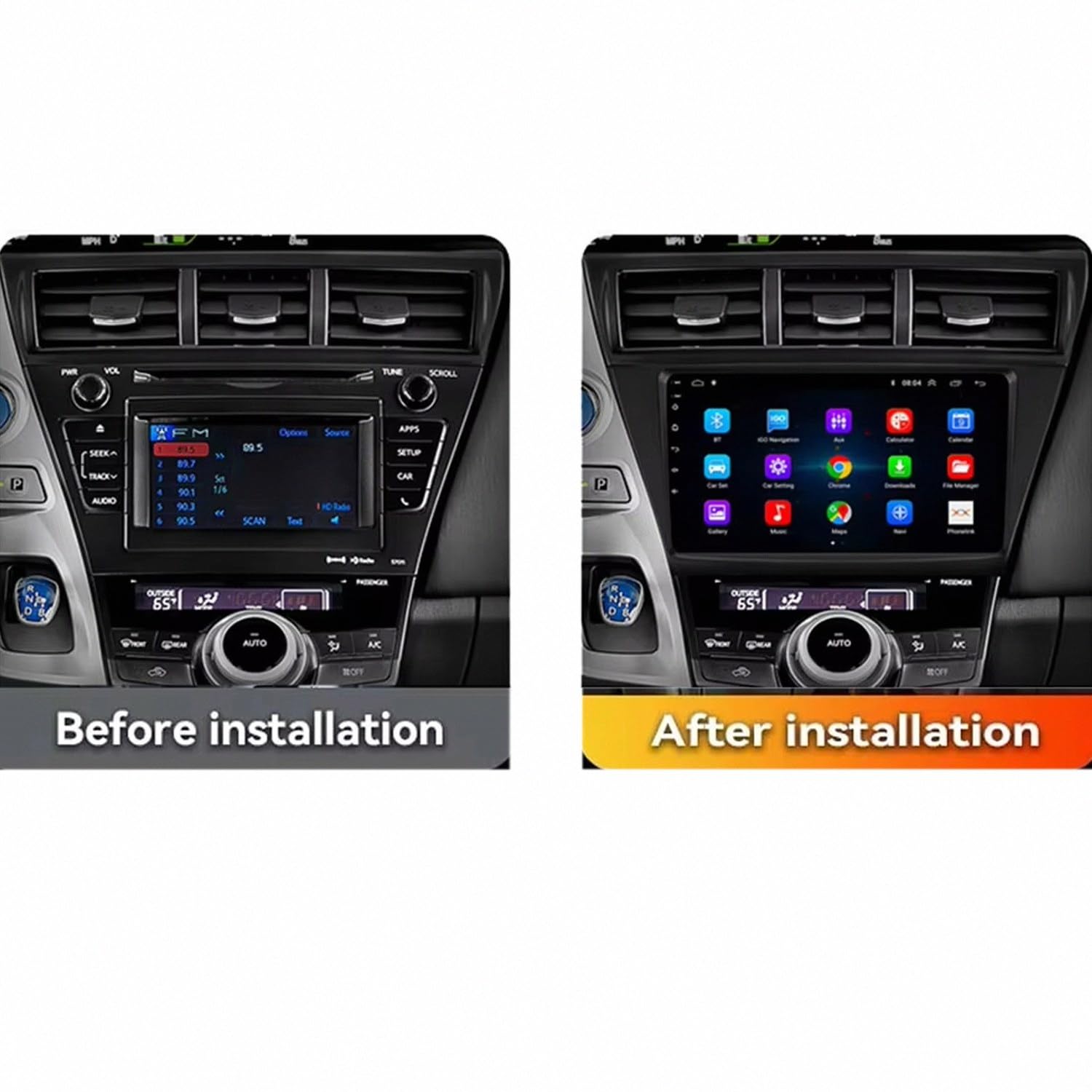 Radio Macchina Touch Screen per Toyota V Plus Prius Alpha LHD RHD 2012-2015 Wireless Carplay Android Auto Stereo Auto Bluetooth Ips con Pantalla Táctil con Gps, 8 Nucleo 8G+256G