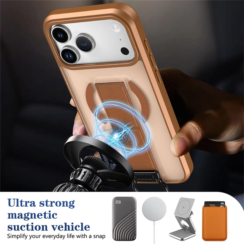 Custodia per telefono con supporto magnetico pieghevole Desert Gold Ring per iPhone 17 16 15 14 13 Pro Max Air Plus, cover posteriore rigida, verde, per iPhone 16
