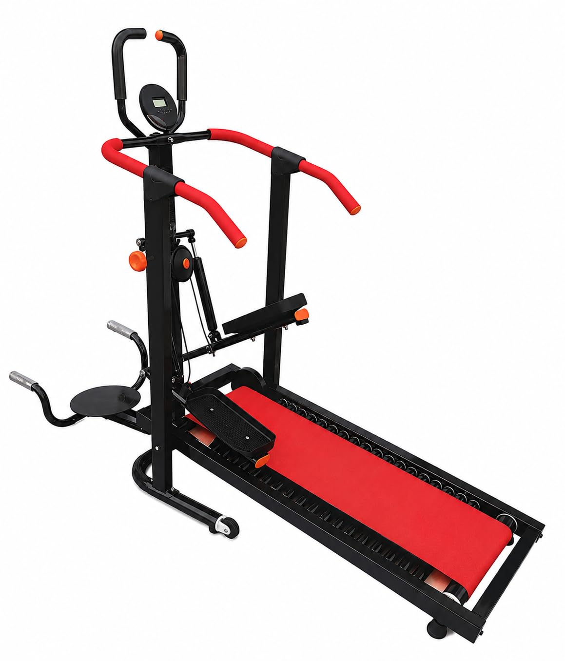 Non-Motorized Curved Treadmill, Black, Commercial-Grade Steel, 168x49 cm Belt, Digital LED Display, No Power Source Required, Cardio Training-image-44