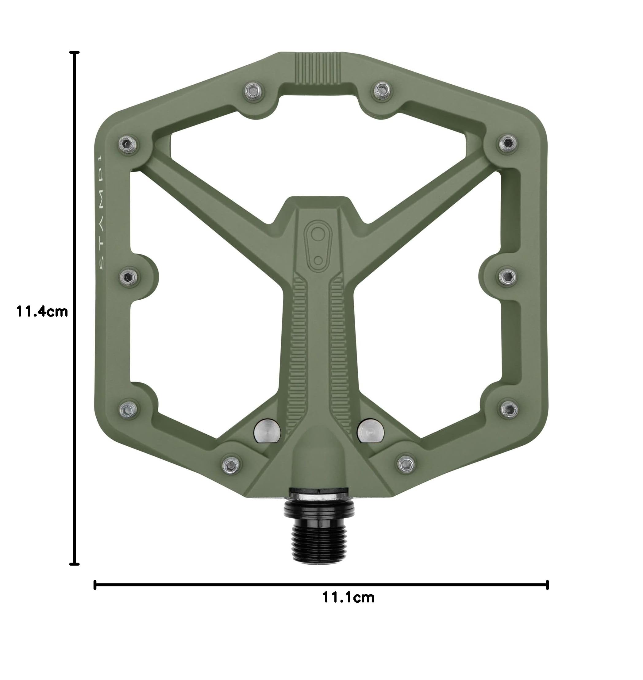Crankbrothers Pedały rowerowe Stamp 1 Duży zielony 2 Gen 2 Unisex-Adult, czarny, jeden rozmiar