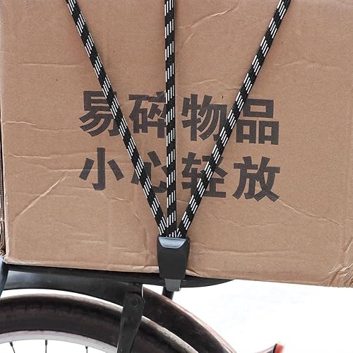 Miniatura 4 de 3 piezas de equipaje para bicicleta, correa fija, cuerdas elásticas, ganchos de cable, portaequipajes de bicicleta, cuerda con 2 campanas, parte de