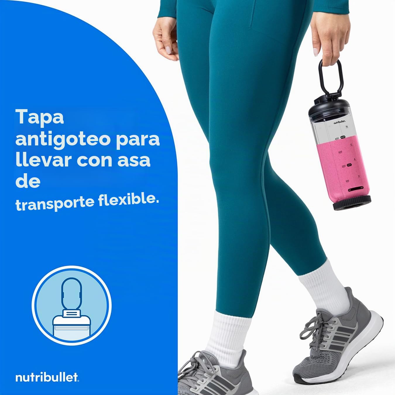 nutribullet Flex Blender en metal, alta capacidad, 500 ml, listo para viajar, cuchillas desmontables, indicador de batería, diseño portátil, elegante y compacto, fácil de mezclar, para batidos y jugos
