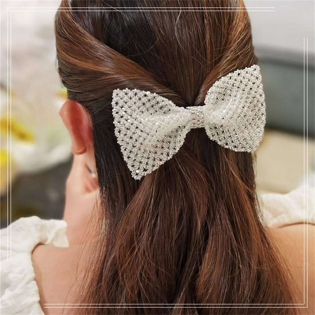 Bow Knot Hair Accessories Headwear Crystal Clip Female Back Spoon, Ponytail Cli Spring