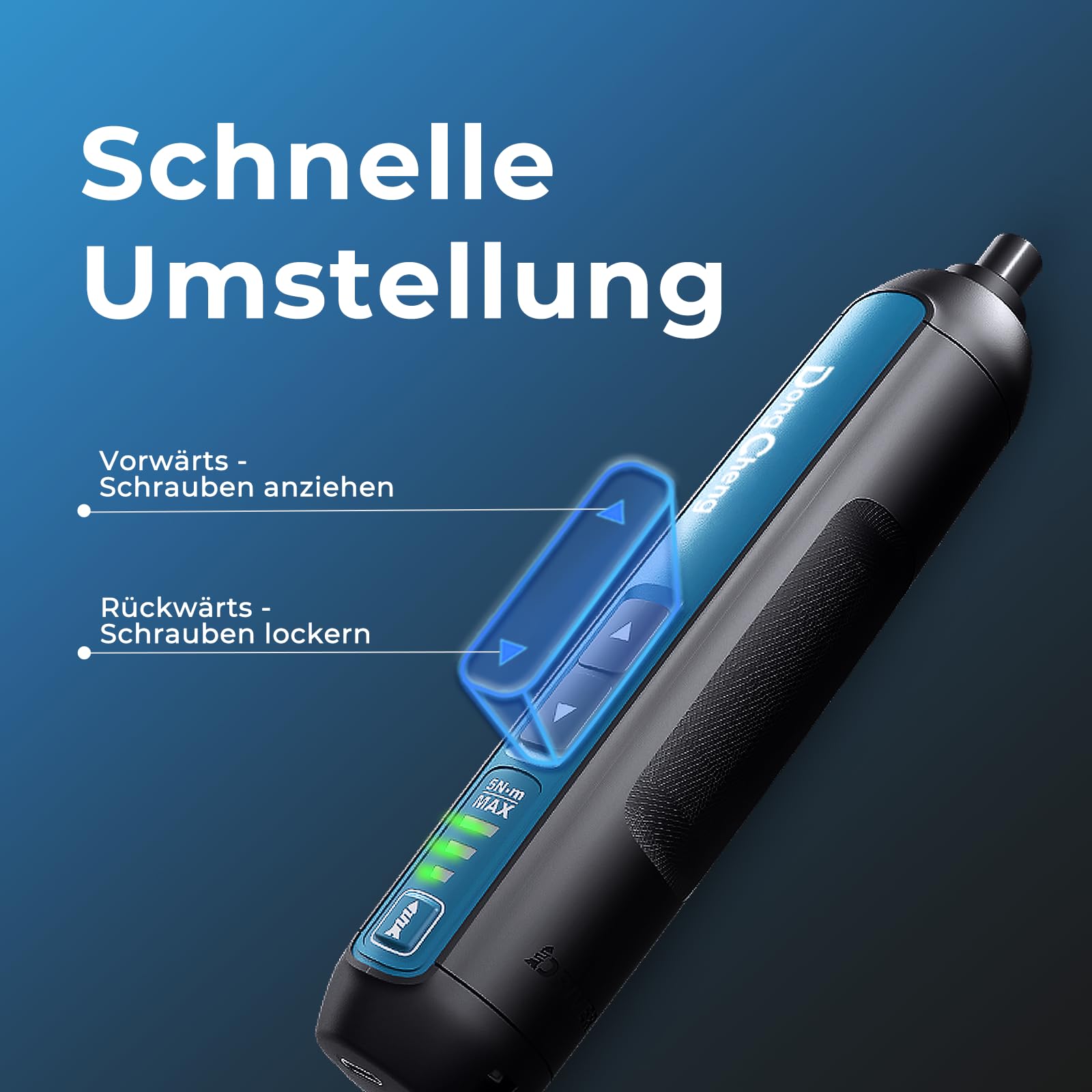 DongCheng Mini Akkuschrauber, 4V Akkuschrauber klein, 2000 mAh Lithium-Ionen-Akku, 3 Drehmoment, max. 5Nm, LED-Licht, 8-tlg. S2-Stahl Bits, ideal für Heimwerken und Reparaturen
