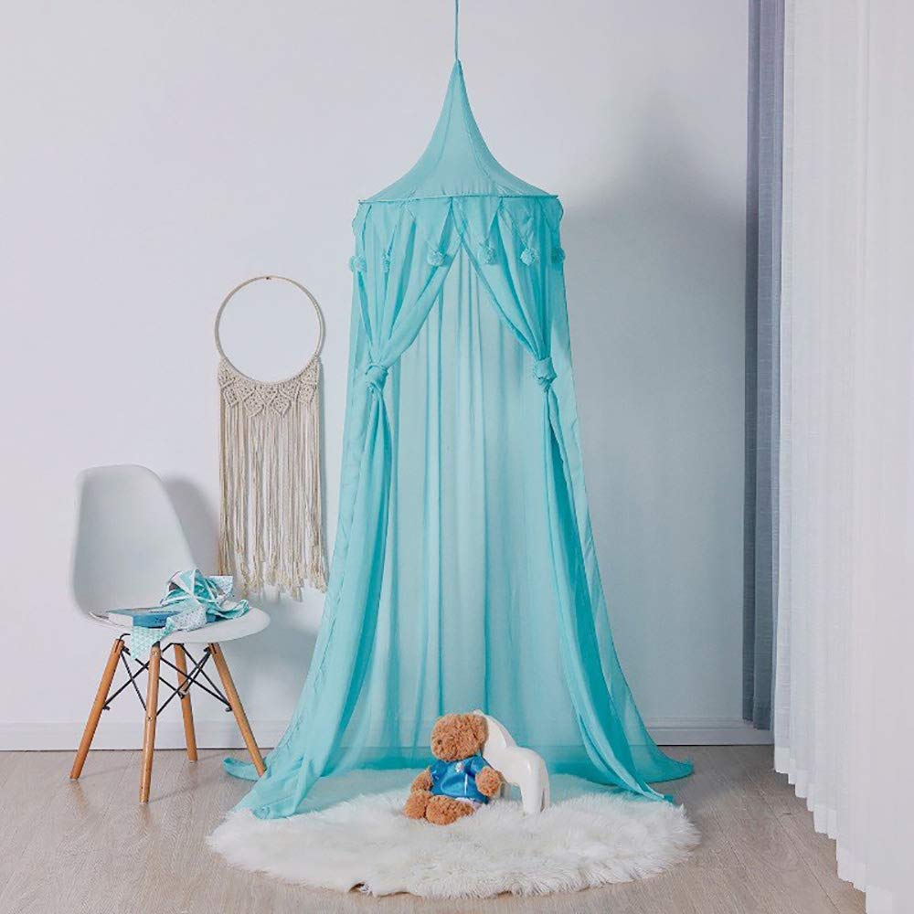 Tenda sensoriale, Baldacchino da Letto Appeso a Cupola Rotonda, Rete da Letto, Tenda da Gioco, Decorazione della Stanza for la Lettura di Giochi all'aperto(Blue)
