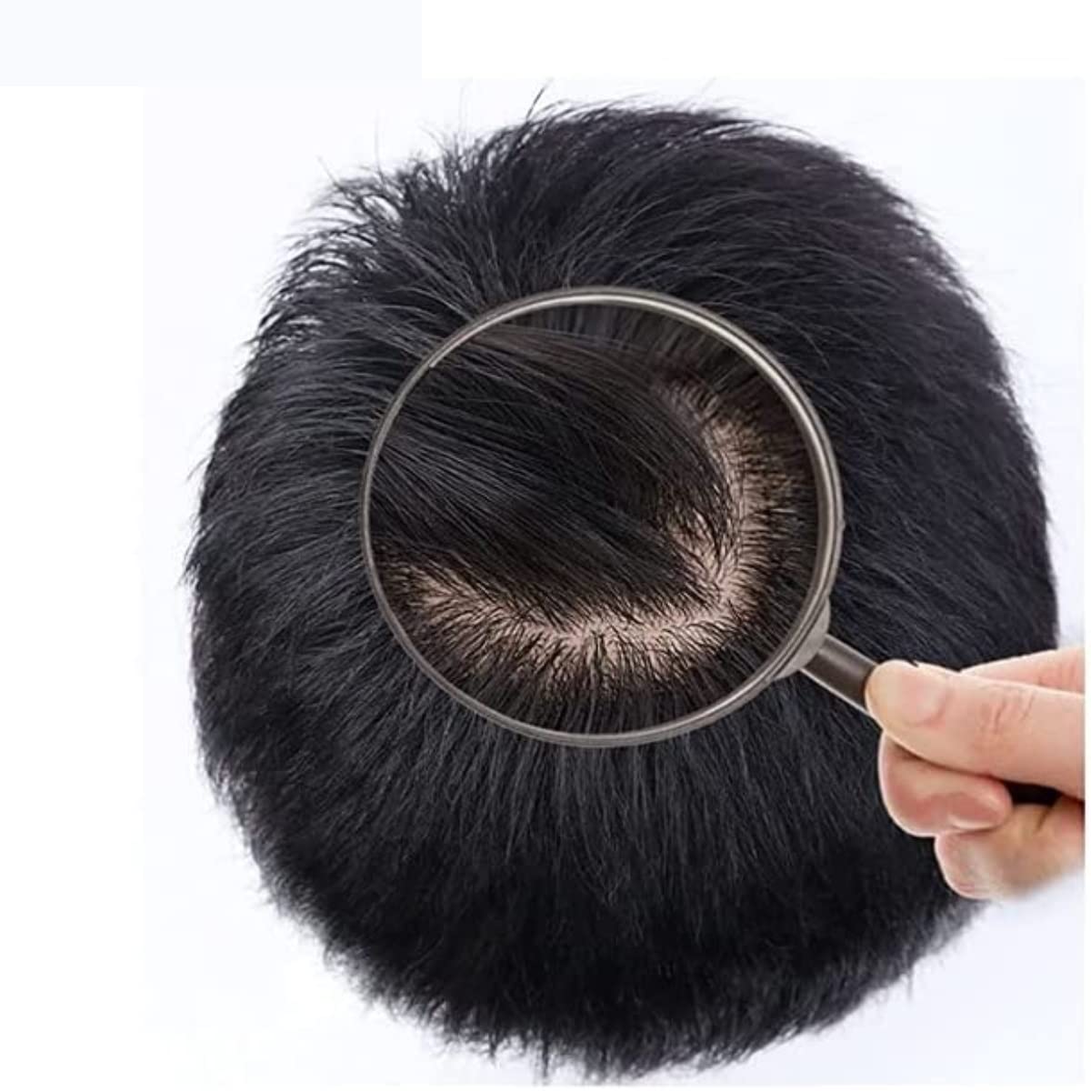 Peluca Artificial Pelucas De Pelo Negro Recto Corto para Hombres Y Niños, Peluca De Cosplay De Pelo Real para Fiestas Masculinas Peluca De Mujer