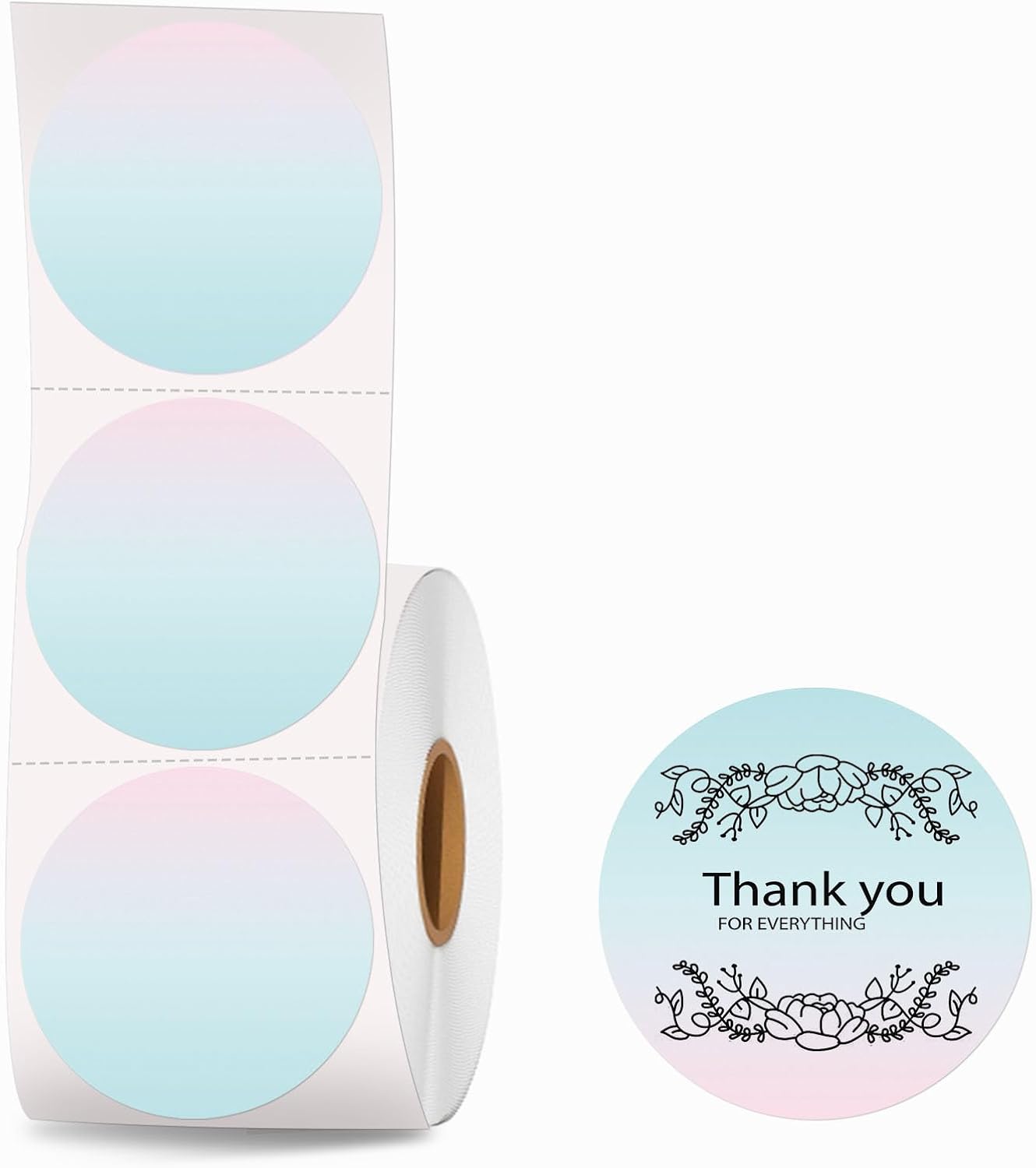 Etiquetas adhesivas térmicas de círculo redondo de 2 x 2 pulgadas, etiquetas térmicas directas circulares autoadhesivas de 2 pulgadas, etiquetas