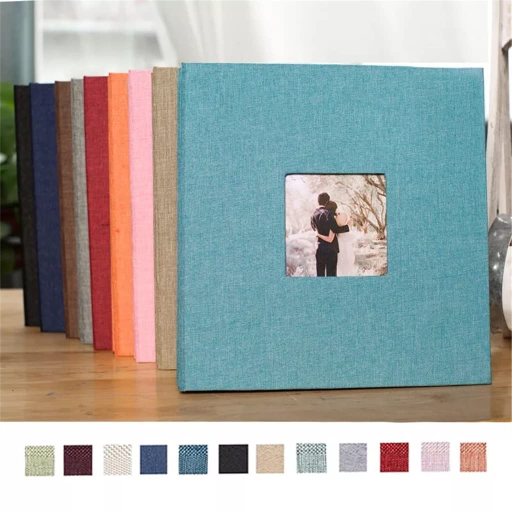 40 cm lniany album fotograficzny DIY dla miłośników prezent urodzinowy zdjęcia ślubne album do scrapbookingu papierowe rękodzieło albumy lepkie (fuksja)