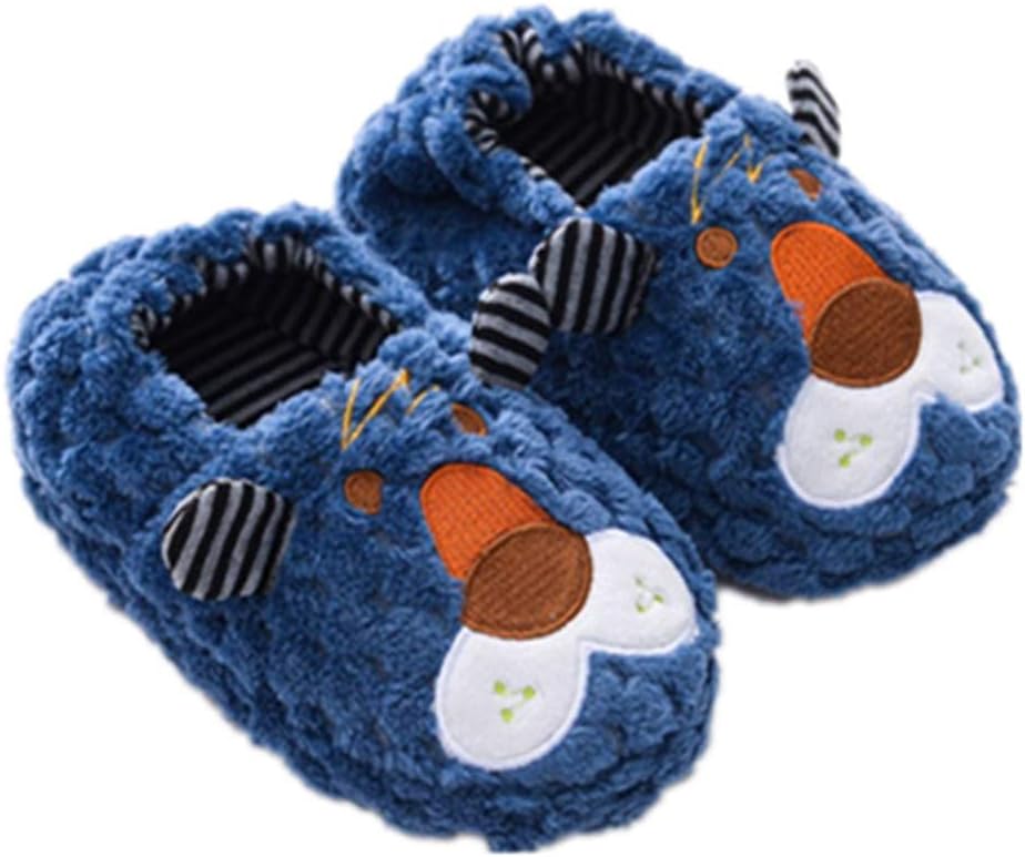 Boys Girls Warm Slippers Animals Kids Winter Indoor Household Shoes