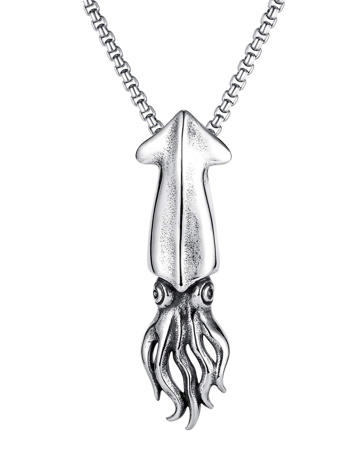 Zhangqian Octopus Necklace Mens Stainless Steel Big Sea Animal Pendant & Chain Hip-hop Men Jewelry