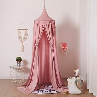 Baldacchino rotondo per letto a baldacchino, letto in cotone, zanzariera in cotone, baldacchino per camera da letto, decorazione senza tappetino (spandex, rosa)