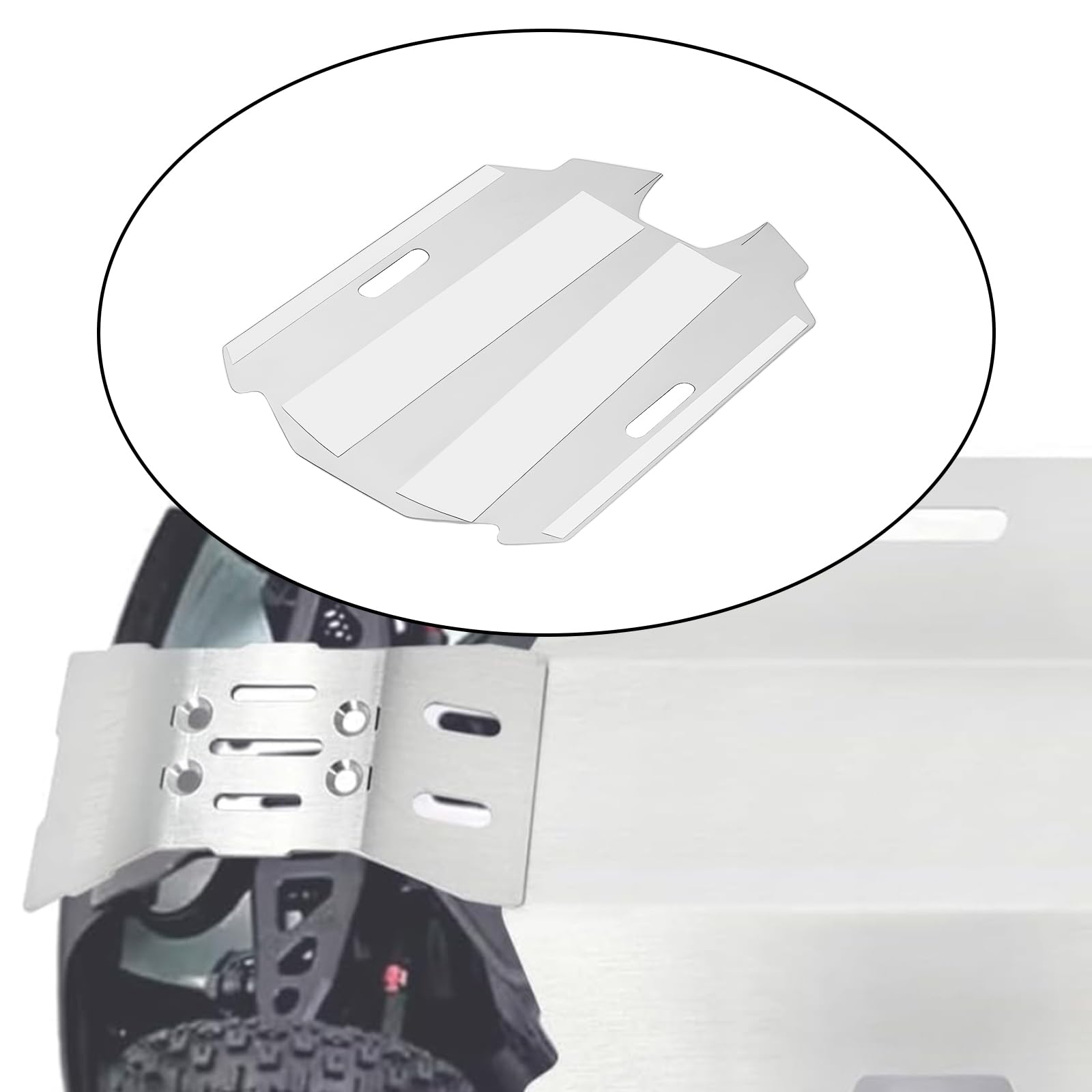 eMagTech 1Set Stainless Steel Front Rear Chassis Armor Protection Plate Compatible with Arrma 1/14 Mojave GROM - Image 2
