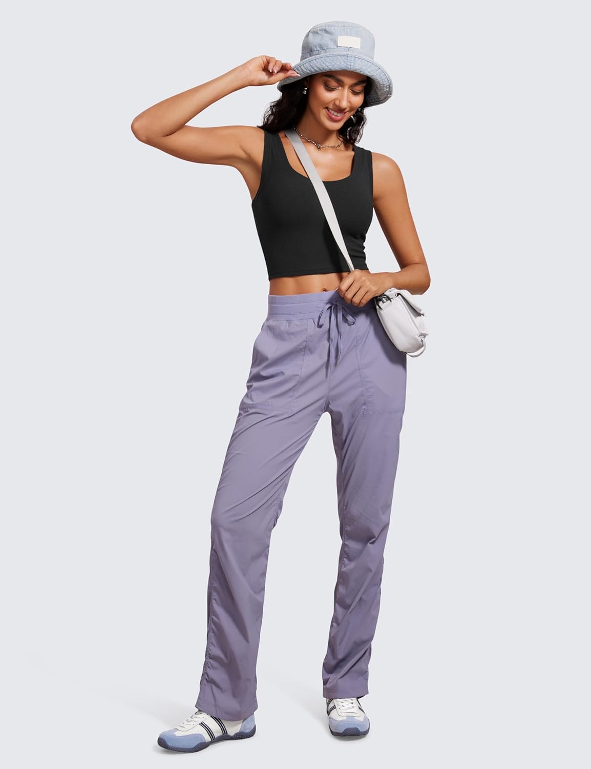 CRZ YOGA Ribbed Crop Fitted Tank Tops for Women Low U-Back Scoop Neck Casual Cropped Sleeveless Workout Yoga Shirt - Image 4