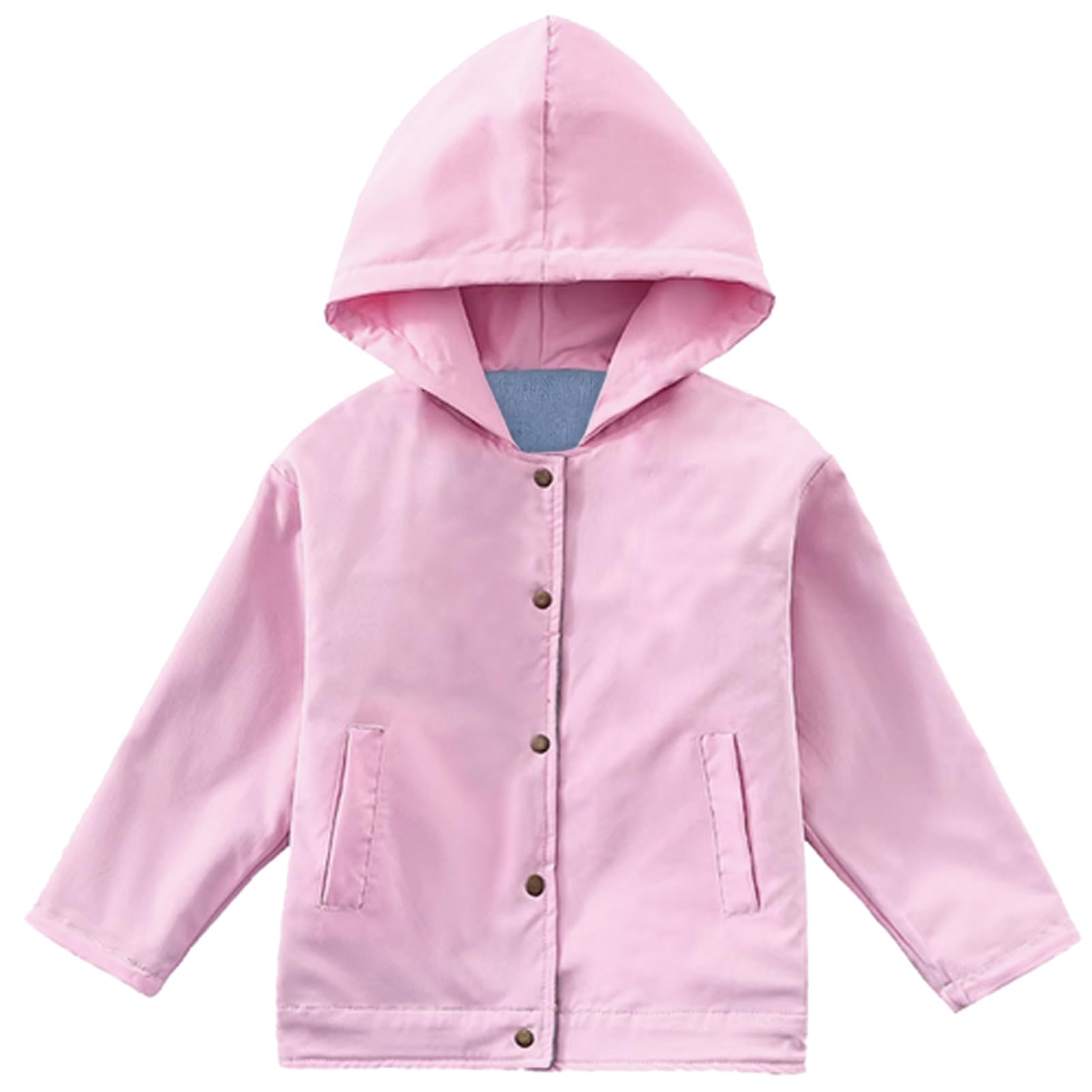 Chaqueta Vaquera Niña con Capucha Abrigo de Diseño Reversible para Primavera Otoño