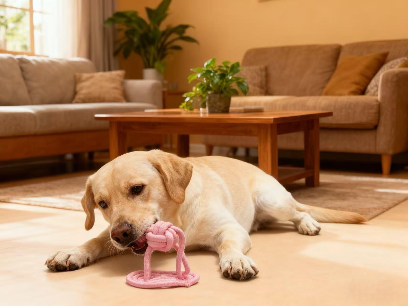Hundespielzeug aus Seil für große Hunde, langlebiges Kauspielzeug für aggressive Kauer, rosa und grün, 33 cm, großes Hundespielzeug zum Kauen, Zerren und Zahnreinigung, 12 Stück