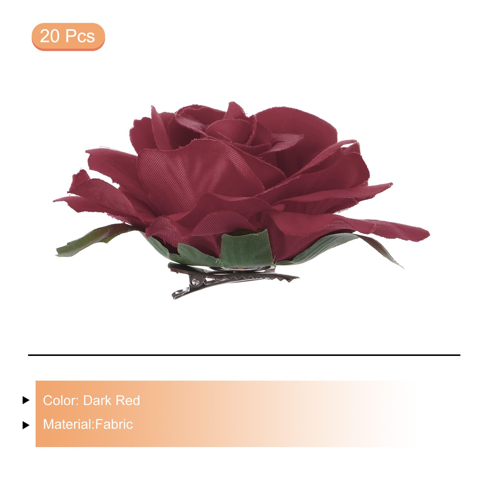 QUARKZMAN 20 Pz Fermagli per Capelli con Fiore di Rosa Forcine Rosso Scuro