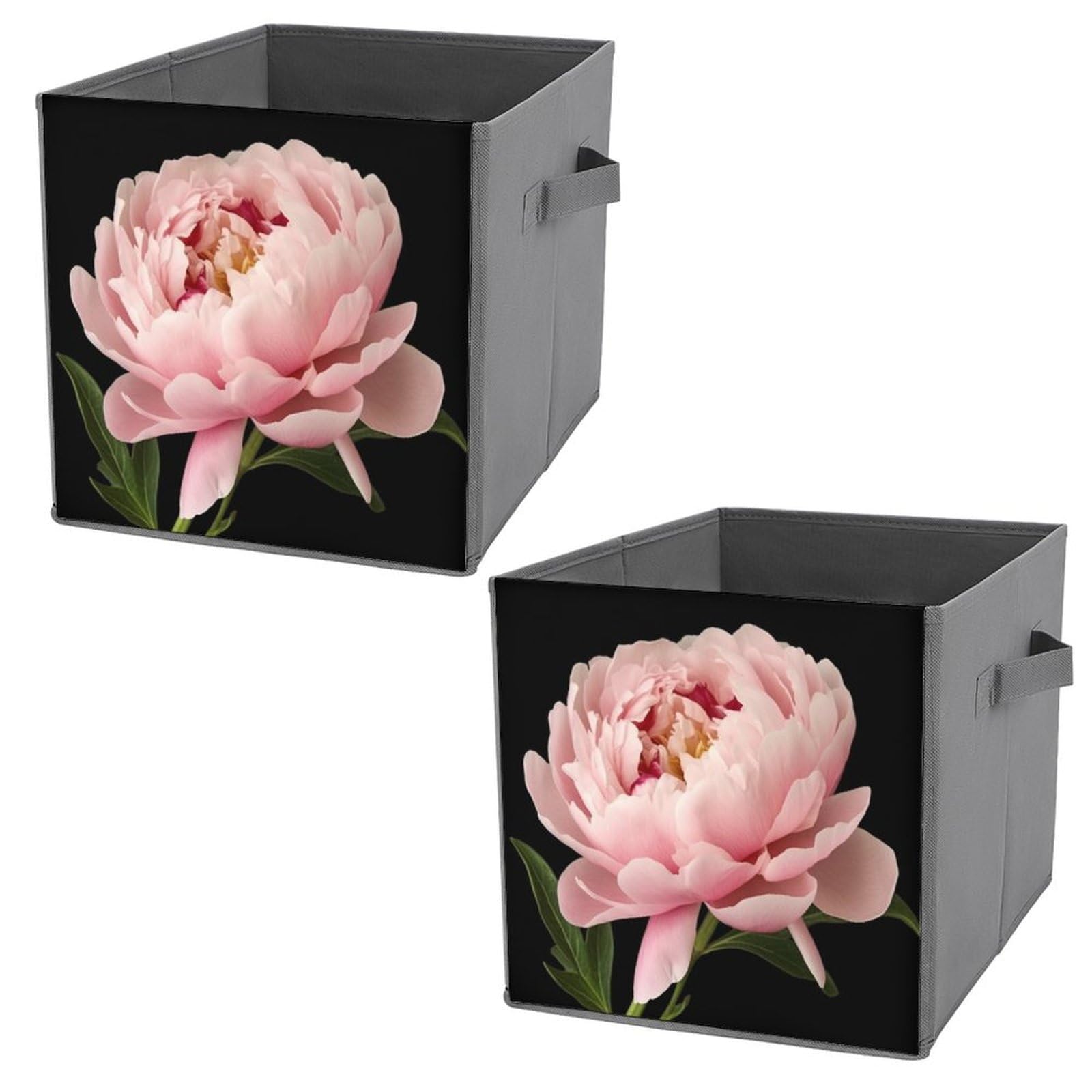 Bacs de rangement pliables pivoine pour vêtements draps jeans et livres de salon