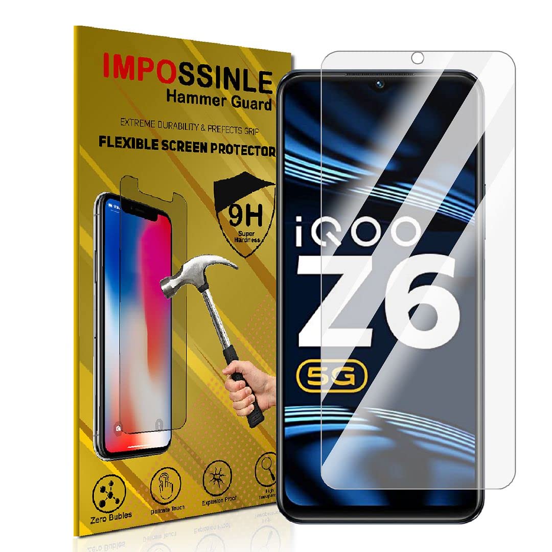 FCS PET Glossy Screen Protector for Vivo iQOO Z6| Self Healing Flexible Glossy Unbreakable Soft Hydrogel Film Anti-Scratch Glossy Screen Guard | Front Glossy (B0B53RG8TY) Amazon Price History, Amazon Price Tracker