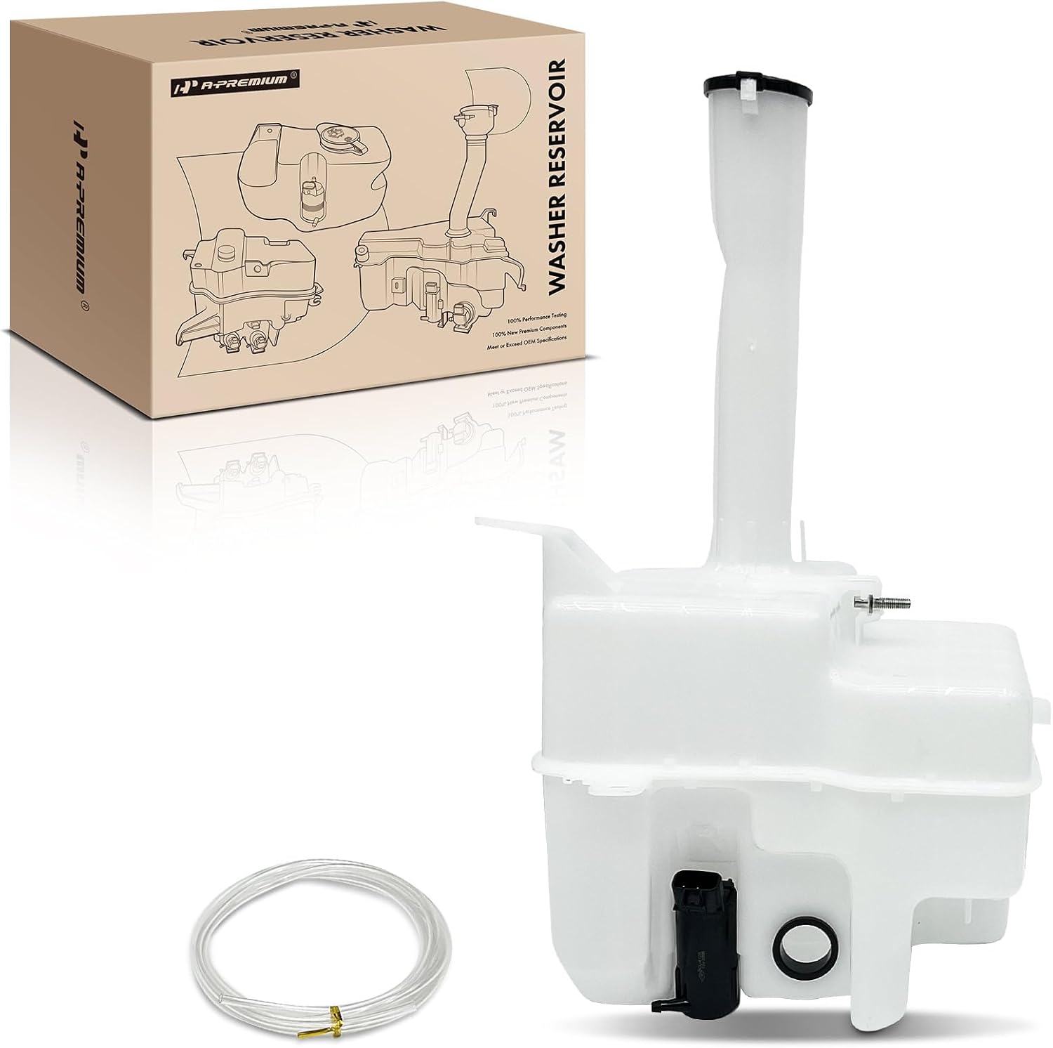 A-Premium Windshield Washer Reservoir Compatible with Select Toyota Models - Sienna 1998-2003, with (Washer Pump/Filler Neck/Cap/Hose/Bracket) - Replace# 85315-08010