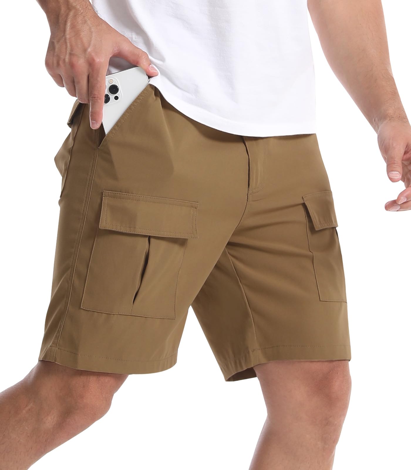Suwangi Męskie szorty cargo na co dzień klasyczny krój outdoorowe wędrówki walka praca lato jogging szorty z 6 kieszeniami
