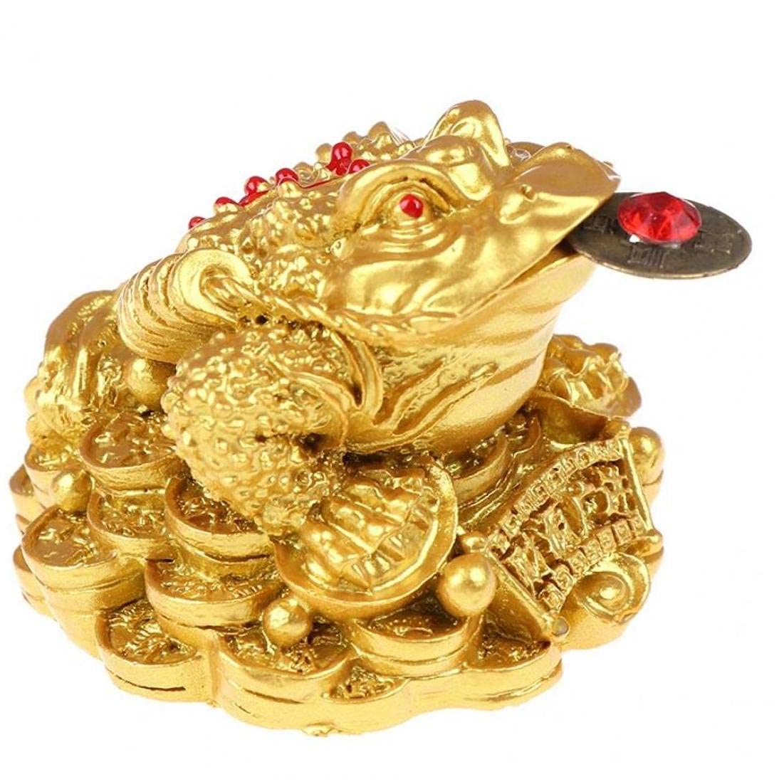 Zonster Gold Lucky Money Frog, Feng Shui Coin Chinese Charm For Prosperity Home Decoration Gift