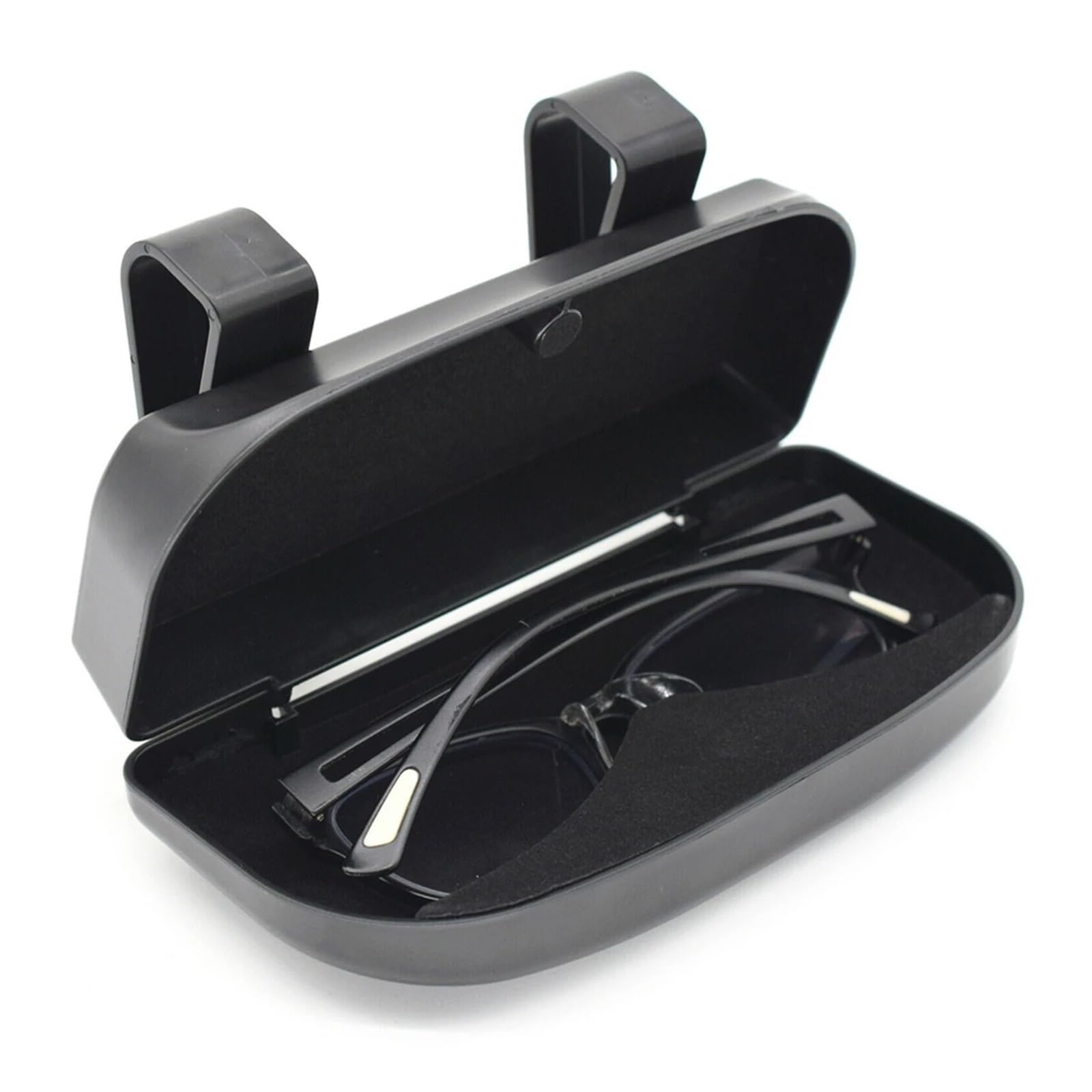 Porta Occhiali Interno Auto Custodia per Occhiali per Visiera per Auto Supporto per da Sole per Riutilizzabile Magnetico Portatile Multifunzionale(Black)