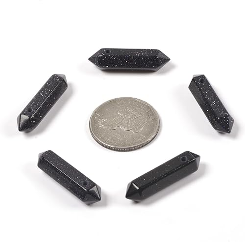 Vista 98 de Cuarzo rosa de 1.28 pulgadas (1.260 in) con piedras preciosas naturales hexagonales para hacer joyas, cuentas de curación de reiki de chakras