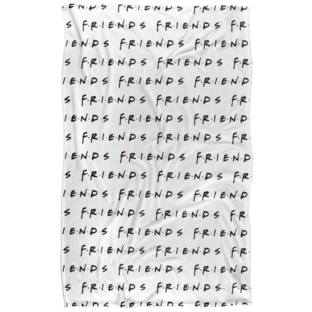 Friends Logo Repeat Super Soft Snuggle Blanket with Silky Touch - 91 x 147 cm