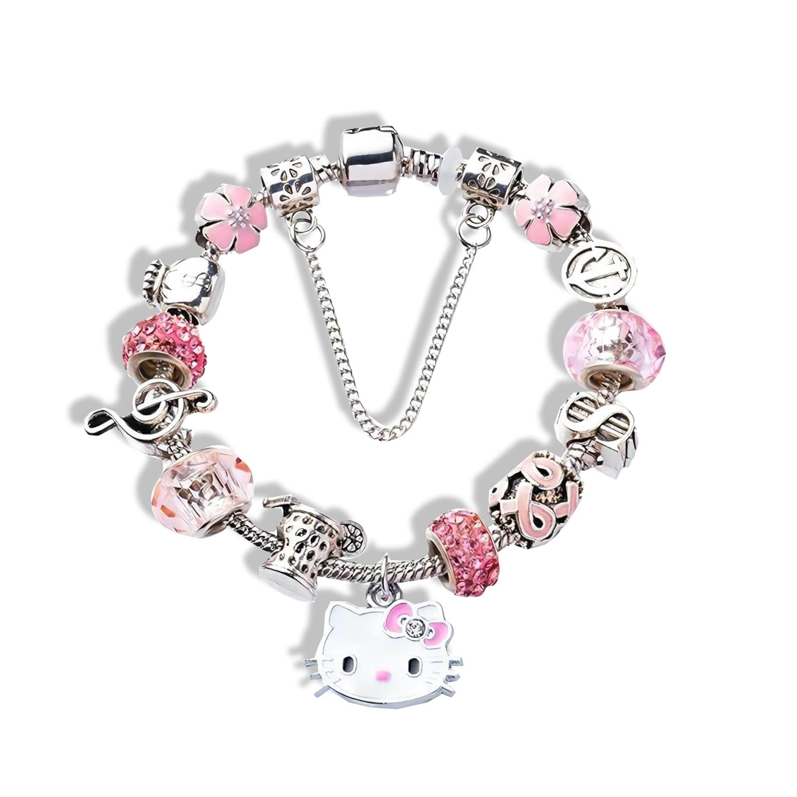 XbrighKawaii Bracelet Gift for Girls, Adjustable Stainless Steel Bracelet, Fashion Anime Cartoon Accessories for Ladies Women Girls Sisters Kids Bff Friendship Wife Birthday Gift