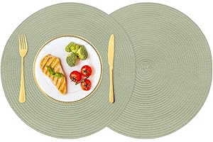 Round Kitchen Table Set for 2: Braided Placemats for a Stylish Dining Experience