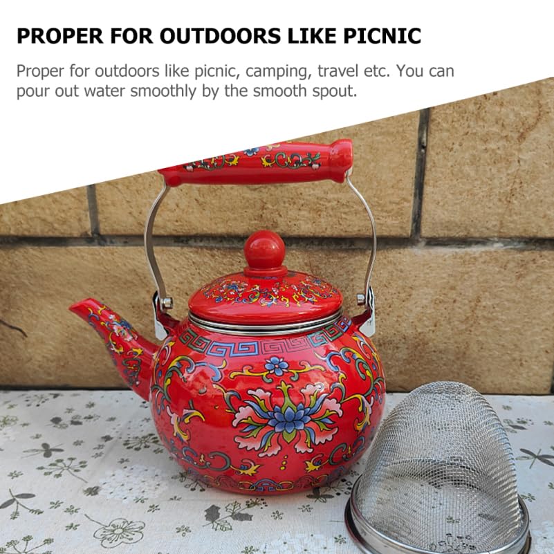 Amazon.com: Vintage Enamel Tea Kettle 2.2L Large Porcelain