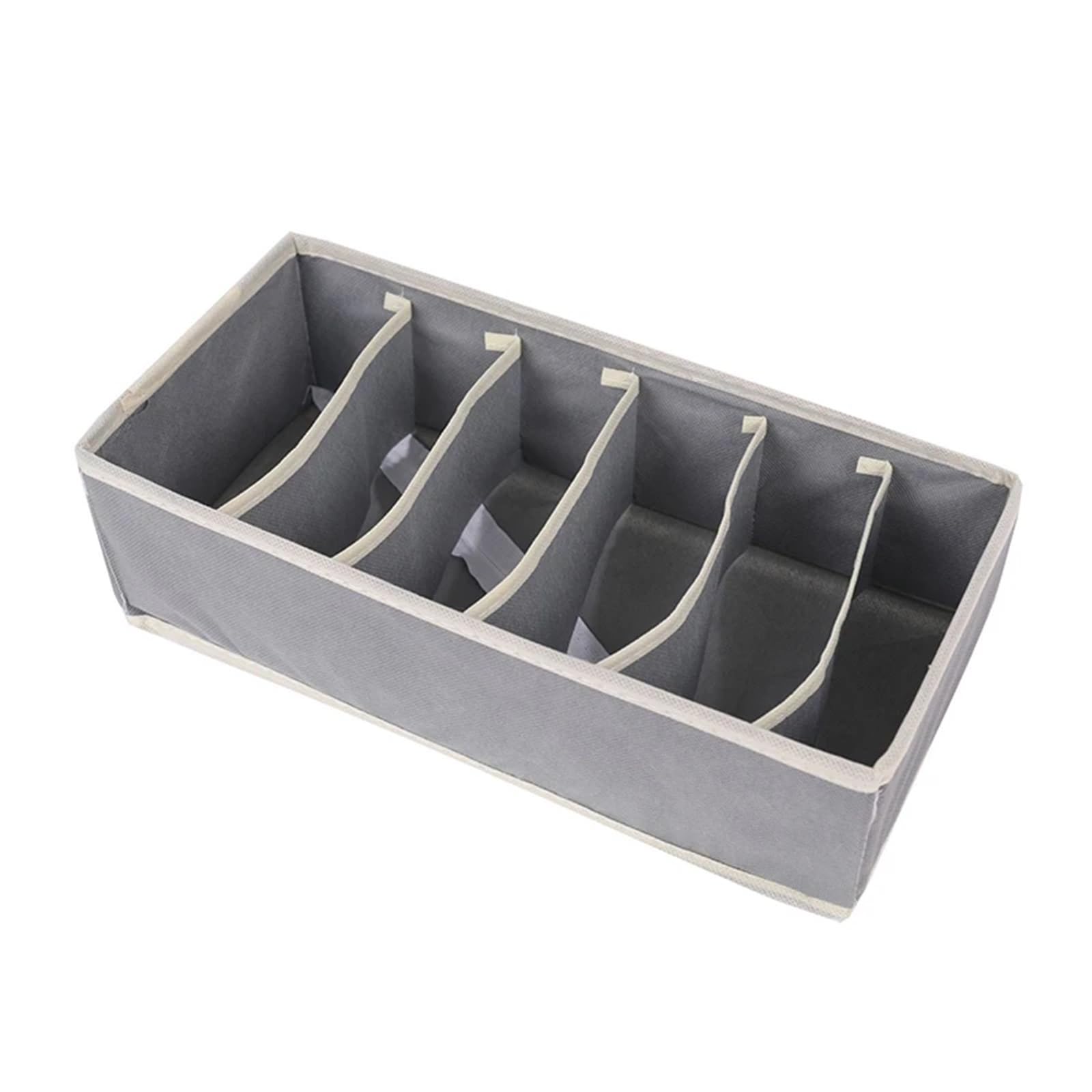 ATEUXOL Drawer Organizer for Clothes Organizer For Underwear Socks Bra Pants Foldable Case(Gray 6 grid)