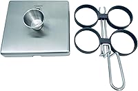 Vista 8 de Rattleware Anillos para huevos de acero inoxidable de grado comercial para freír huevos, anillos redondos de metal duraderos con mango resistente al