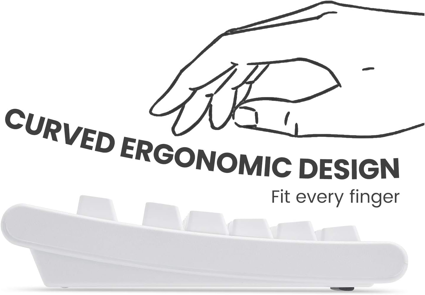 Perixx PERIBOARD-106 Performance Wired Keyboard - Curve Keyboard - 20