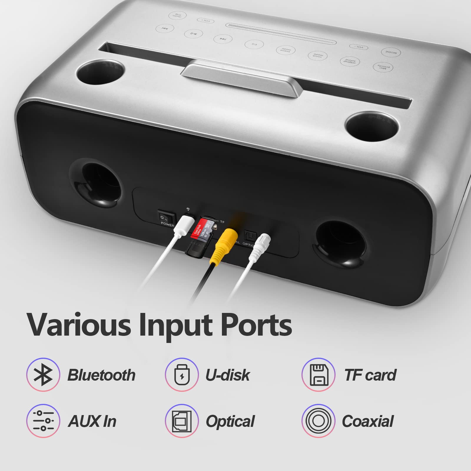 Micro Karaoké Sans Fil Enfant Avec 2 Micros, Bluetooth, Lumières LED Et Effets Voix - Portable, Pour Fêtes Et Voyages - 8